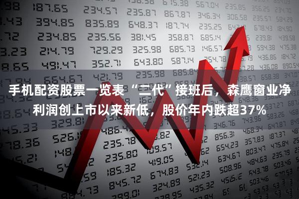 手机配资股票一览表 “二代”接班后，森鹰窗业净利润创上市以来新低，股价年内跌超37%